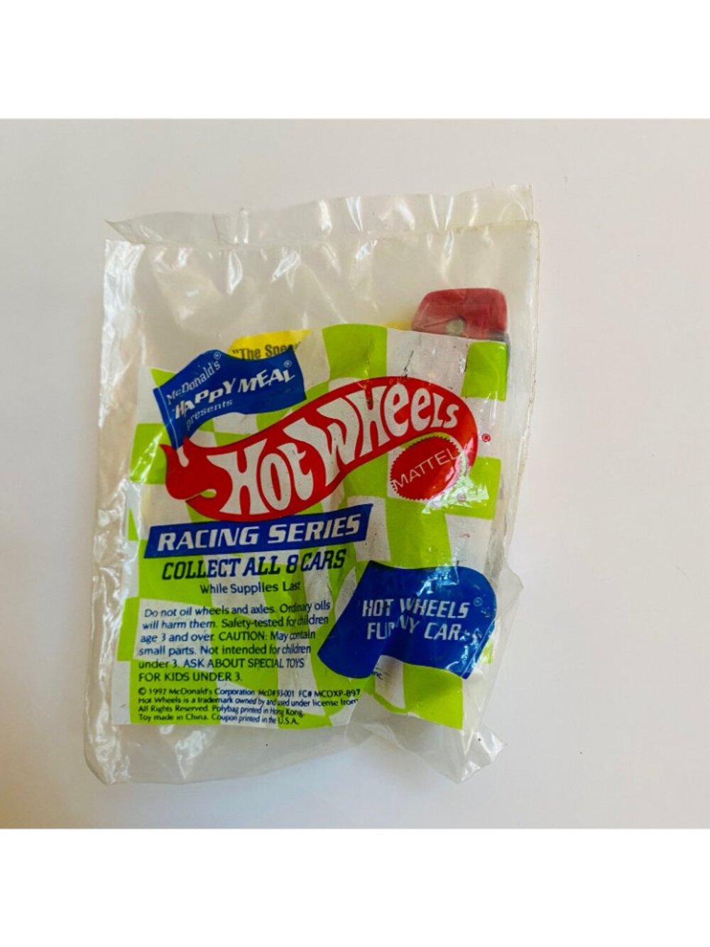 Hot Wheels McDonalds Happy Meal Racing Series Funny Car Sealed 1992 Collectible - Picture 4 of 11